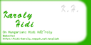 karoly hidi business card